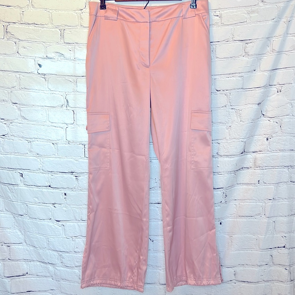 Apostrophe Silk-Like Pink Pants Size 12 Excellent Condition